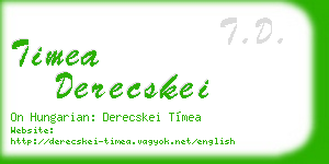 timea derecskei business card